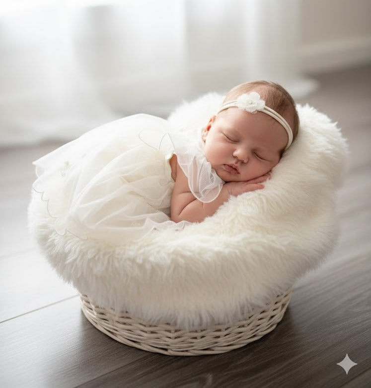 Tüll-Kleid mit Blumen bestickt Gr. 56